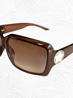 Dior Women's Brown Sunglasses with Gold Star Accent